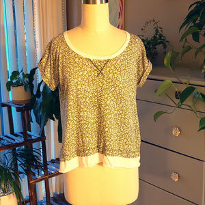 Floral Oversized Boxy Tee w/ Zipper